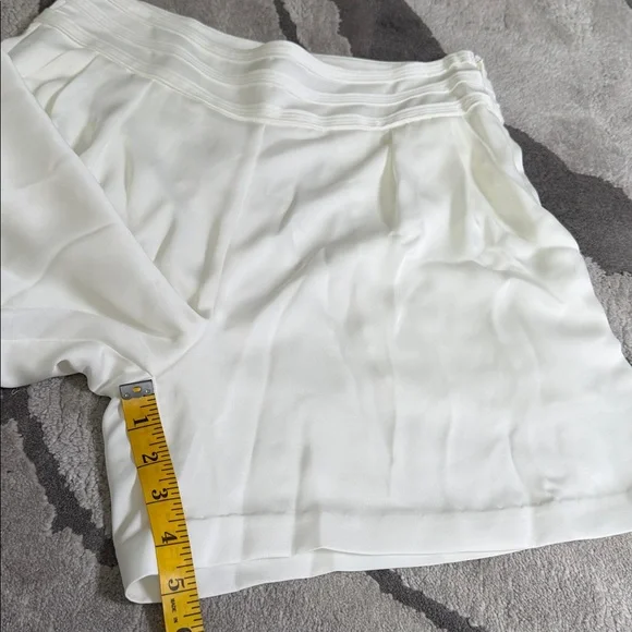 Ramy Brook Ivory High Waist Satin Women's Shorts